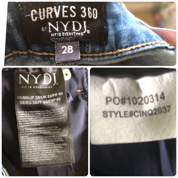 NYDJ Slim Straight Ankle Jeans Curves 360 Biscayne Light Wash Plus Size 28 NWT - Picture 5 of 12